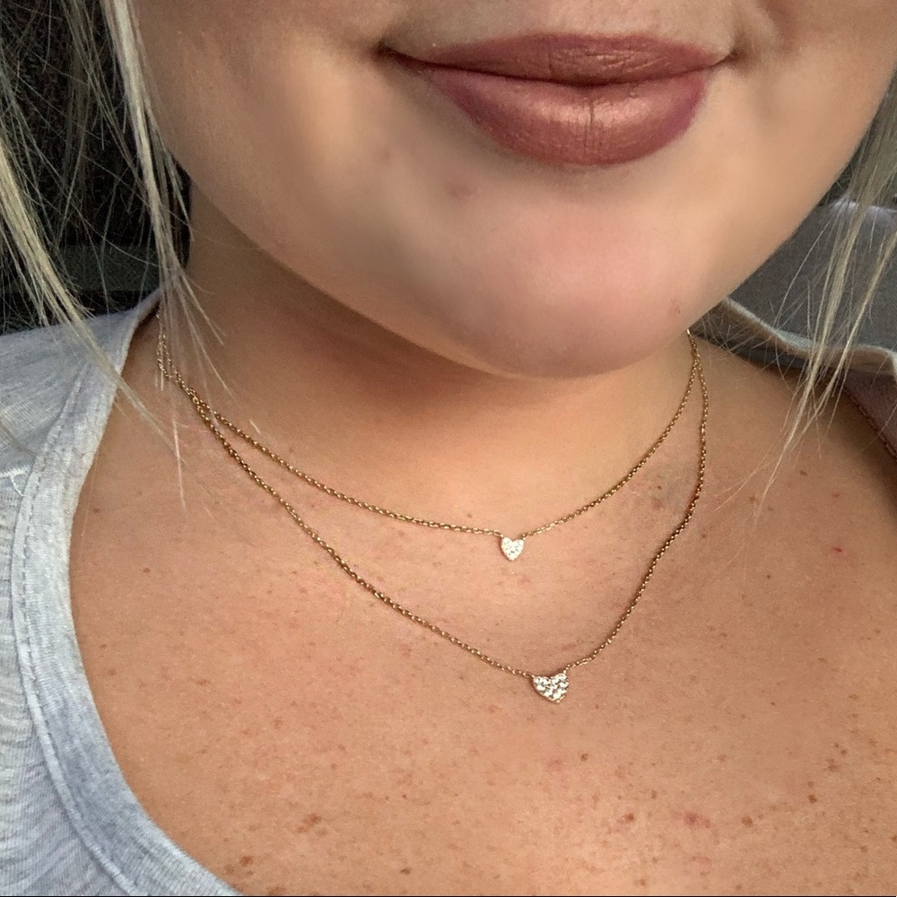 Heart layered gold plated necklace